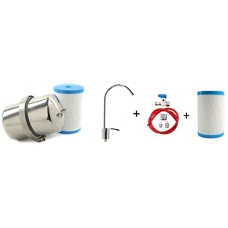 Multipure Aquaversa MP750 With Two Filter Cartridges And Below Sink Kit With Chrome Faucet - B076XGTR1G